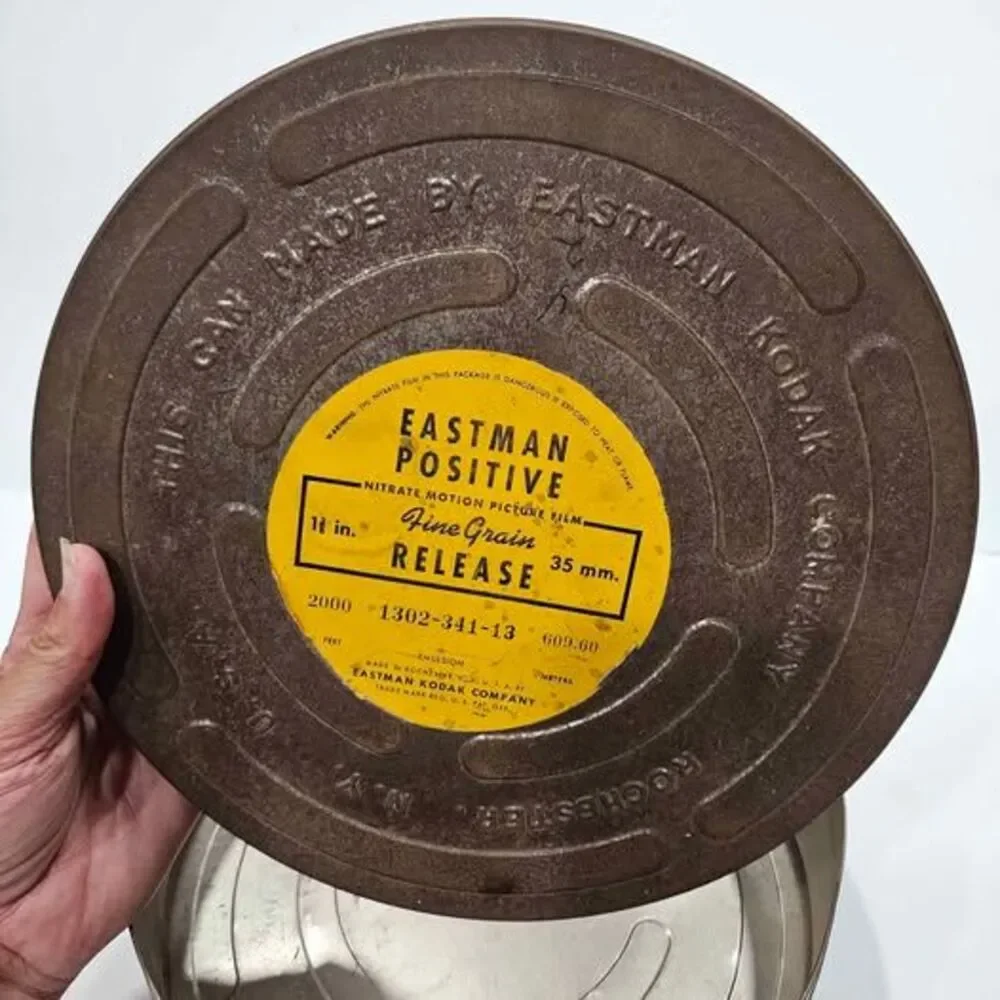 Vintage Eastman 35mm Film Can  Storage Tin. Old and Rusted